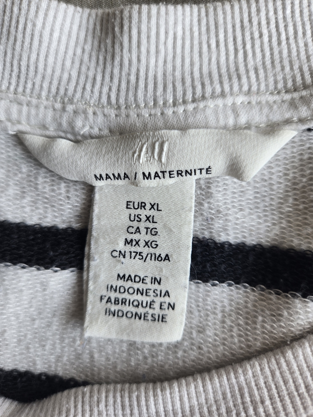 White & Black Striped Long Sleeve Pullover - Picture 2 of 8